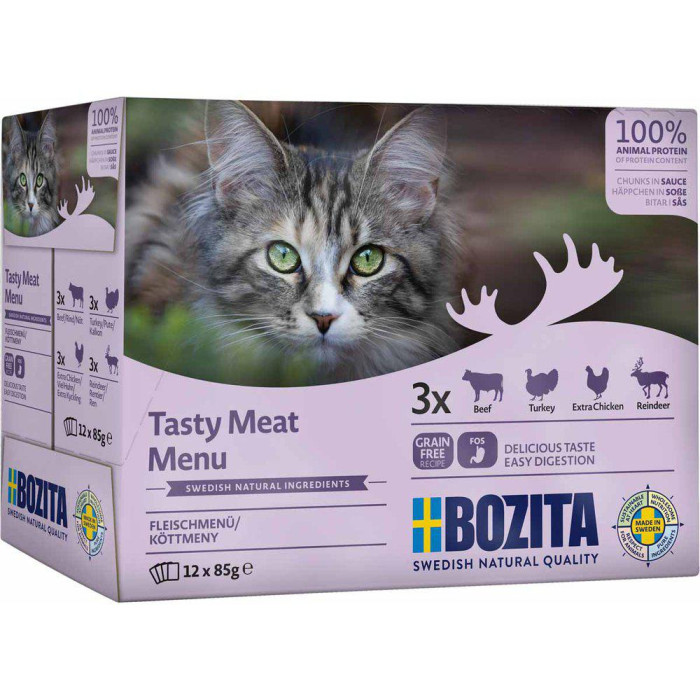 Bozita Sauce-multibox 12*85g (kananmaksa/poro/pihvi/kalkkuna)