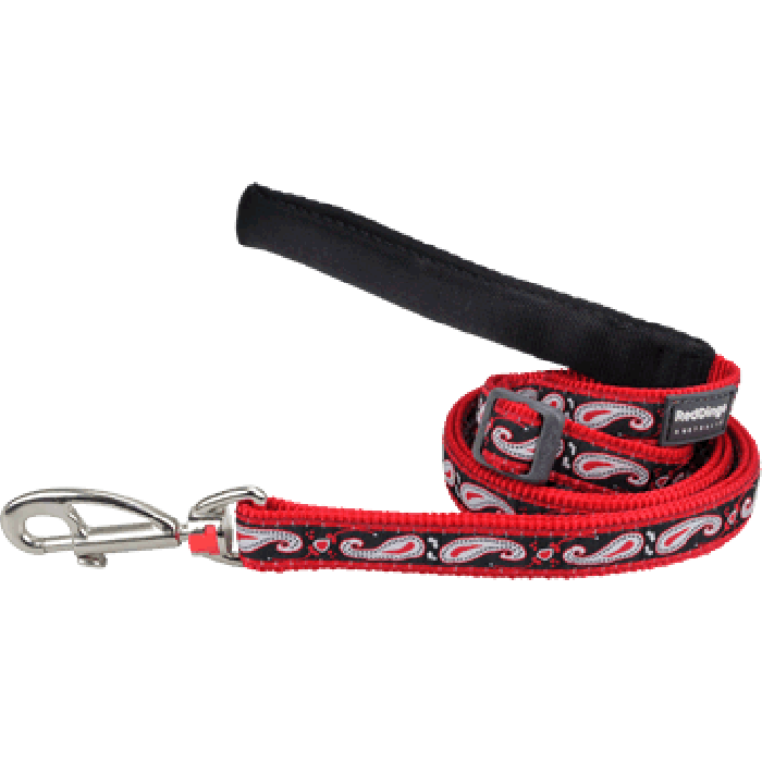 Koiran talutin Design - Paisley Red with Black
