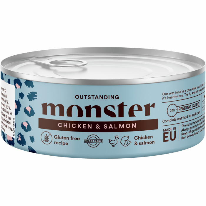 Monster Multi Protein Chicken & Salmon 100g kissan purkkiruoka
