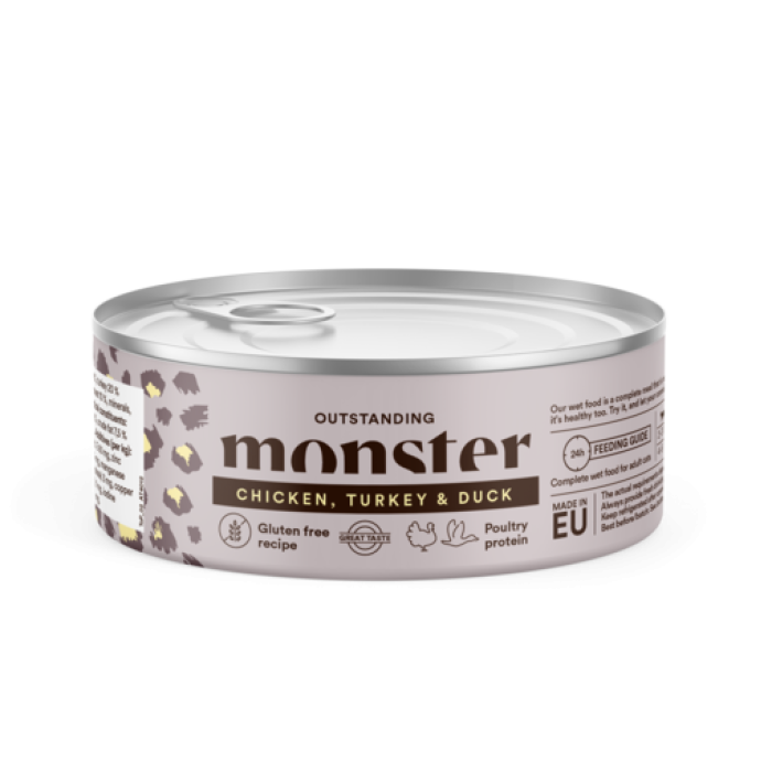 Monster Multi Protein Chick/Turkey/Duck 100g kissan purkkiruoka