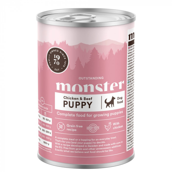 Monster Dog Puppy Chicken/Beef 400g