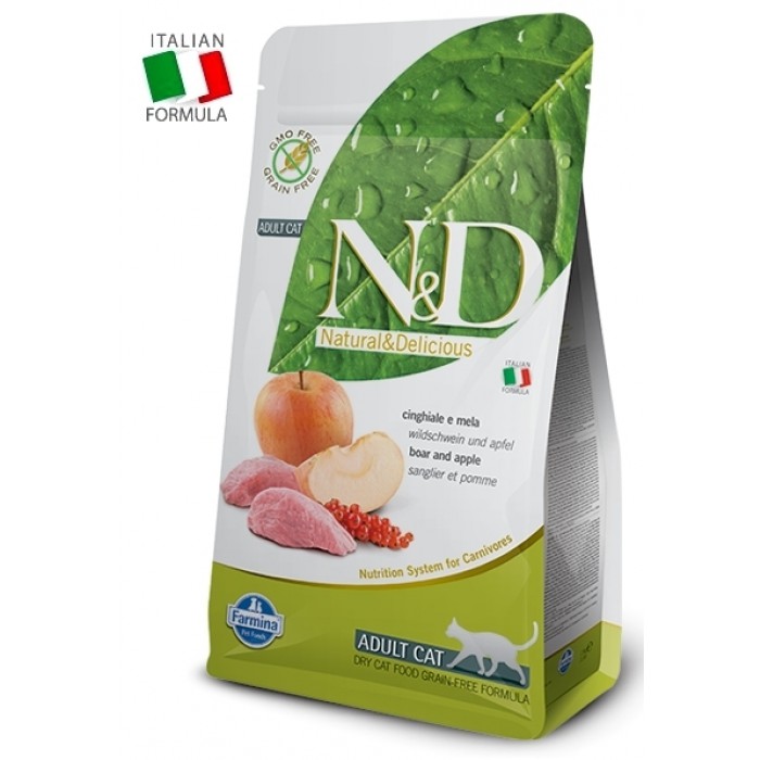 N&D Cat Adult Cat Boar-Apple Adult 300g (villisikaa)