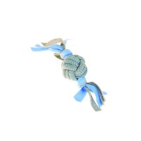 Little Rascals Fleecy Rope Ball Tugger Blue